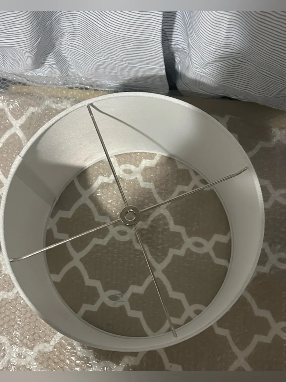 Neutral White Drum Lamp Shade by